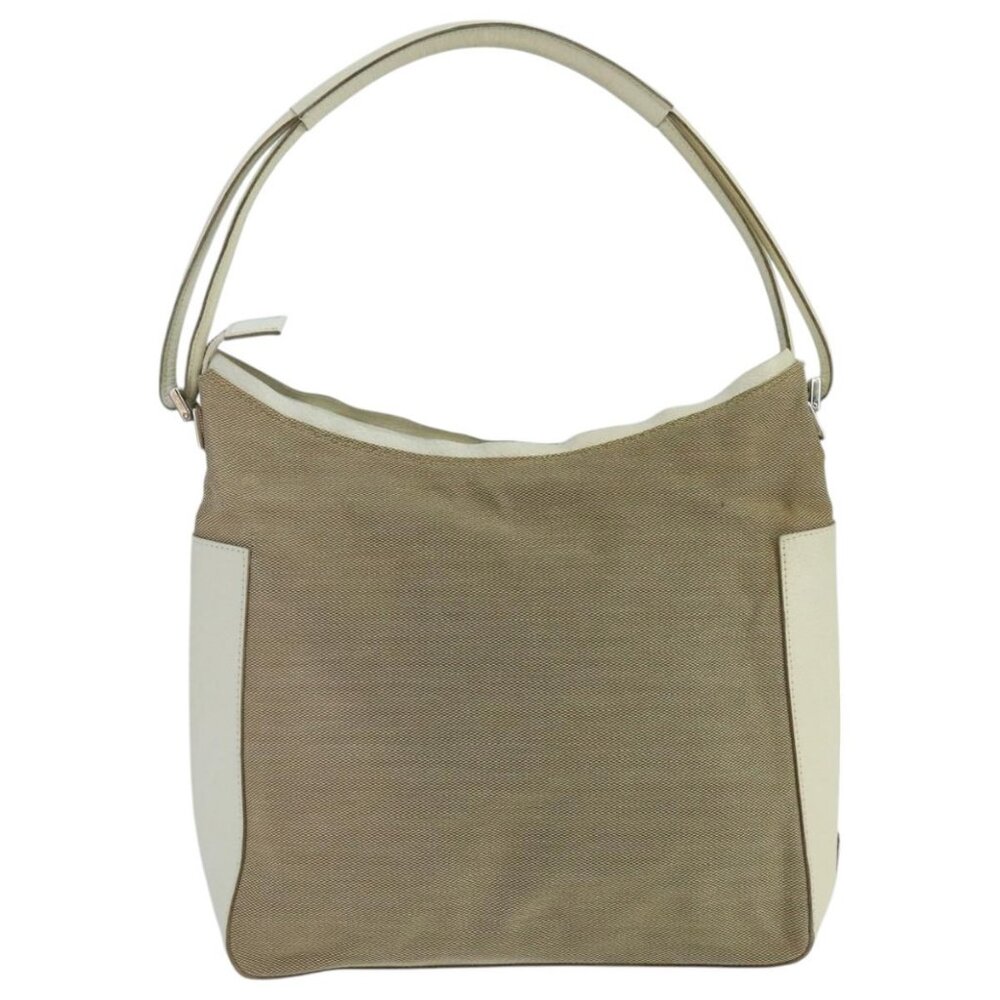 GUCCI Shoulder Bag Canvas Leather Beige White Silver - Picture 2 of 16